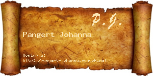 Pangert Johanna névjegykártya
